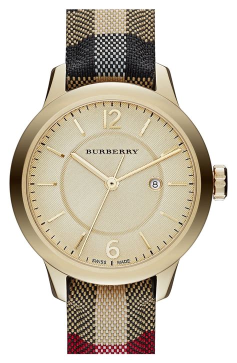 burberry check stamped bracelet watch 32mm
